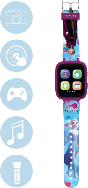 Ceas smart pentru copii Lexibook – Disney Frozen, 8GB memorie, cu cameră