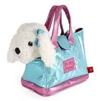 Geantă glamour cu pluș detașabil, pentru copii, Perletti, model Cățeluș Dudu, 20 cm, colecția Perletti Toys