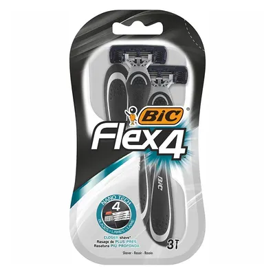 Aparat de Ras BIC Flex 4, 4 Lame, Barbati, 3 Bucati