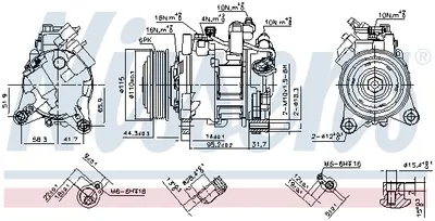 Compresor AC clima BMW Seria 1 (F20), 1 (F21), 2 (F22, F87), 2 (F23), 3 (F30, F80), 3 (F31), 3 GRAN TURISMO (F34), 4 (F32, F82), 4 GRAN COUPE (F36) 1.6D-3.0D dupa 2011