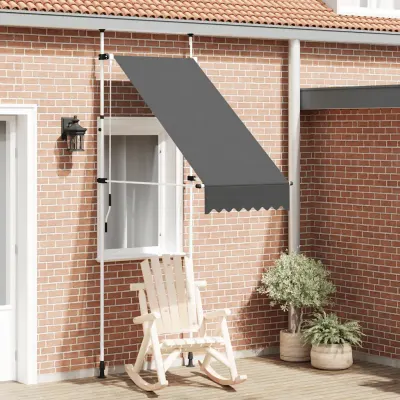 vidaXL Copertină retractabilă manual, antracit, 100 cm