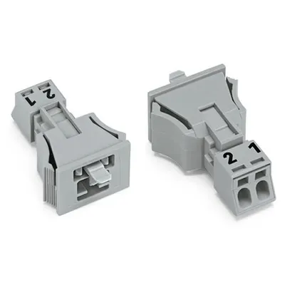 Snap-in plug; 2-pole; Cod. B; 1,50 mm²; gray