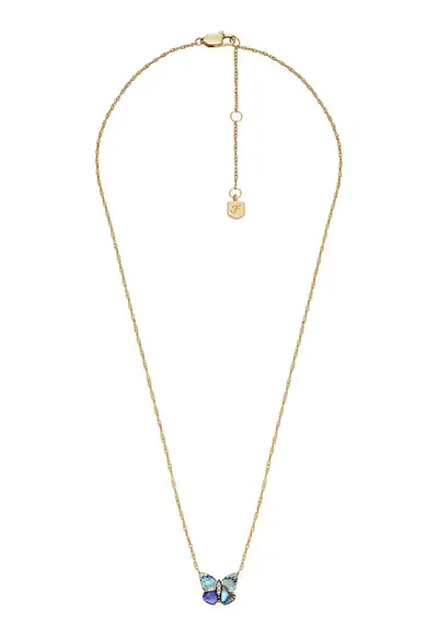 Colier cu pandativ fluture Mother Of Pearl - Auriu