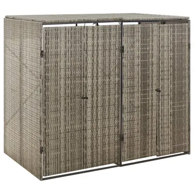 Gossi magazie de pubele dubla, gri, 140x80x117 cm, poliratan