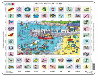 Puzzle educațional Larsen din 70 piese - Pe malul mării