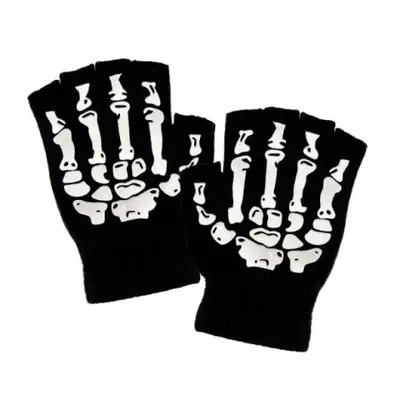 Manusi schelet tricot fara degete adult