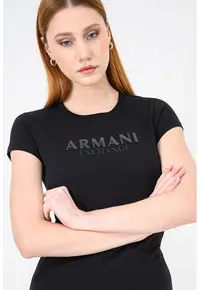 Tricou slim fit de bumbac cu imprimeu logo - Negru