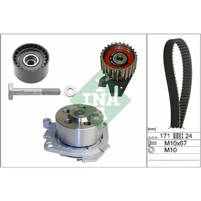 Set pompa apa+curea dintata INA 530 0606 30