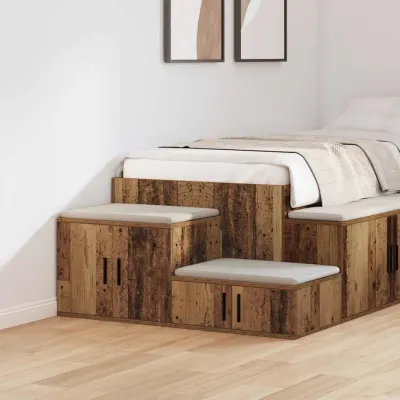 vidaXL Dulap de depozitare 2 buc. Lemn vechi 127 x 41 x 40 cm