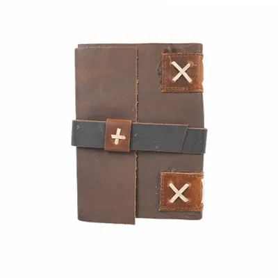 Jurnal vintage, 17.5x12.5cm, piele naturala, inchidere cu curea, Krashell