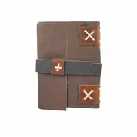 Jurnal vintage, 17.5x12.5cm, piele naturala, inchidere cu curea, Krashell