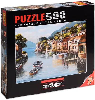Puzzle Anatolian din 500 de piese - Case pe malul raului, Sung Kim