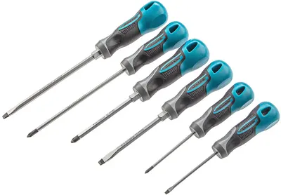 Set șurubelnițe Gross - 6 bucăți, oțel S2, mâner tricomponent