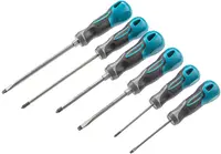 Set șurubelnițe Gross - 6 bucăți, oțel S2, mâner tricomponent