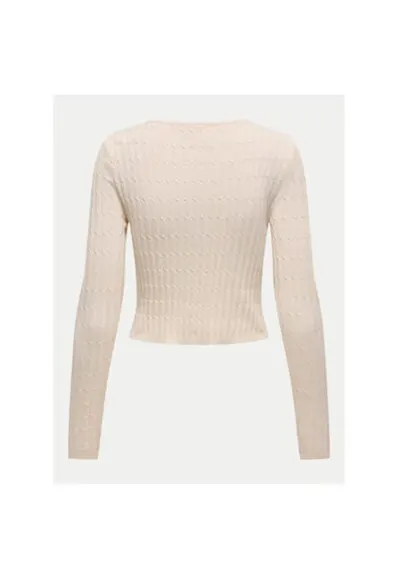 Pulover dama - 304784859 - Viscoza/Poliamida - Bej - Bej