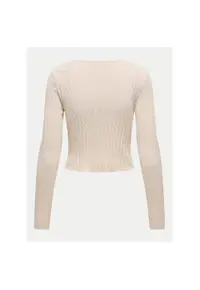 Pulover dama - 304784859 - Viscoza/Poliamida - Bej - Bej