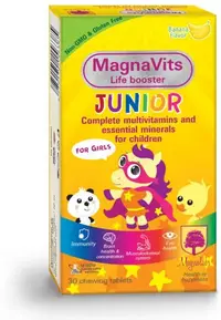MagnaVits Junior pentru fete, 30 comprimate masticabile, Magnalabs