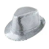 Palarie fedora paiete argintii