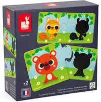 Puzzle pentru bebeluși Janod din 12 x 2 piese - Animalele și umbrele lor