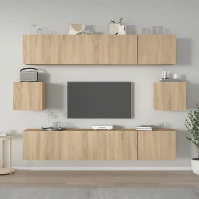 vidaXL Set dulap TV, 6 piese, stejar sonoma, lemn prelucrat