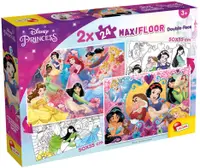 Puzzle cu două fețe Lisciani de colorat din 2 х 24 piese - Prințese