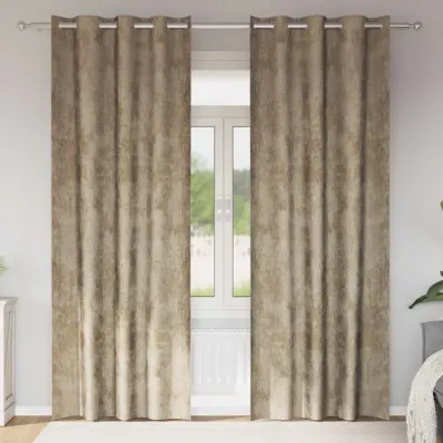 vidaXL Cortine din catifea 2 buc. Șampanie 260 x 140 cm Catifea