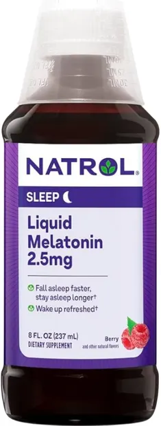Melatonin Liquid, 2.5 mg, fructe de pădure, 237 ml, Natrol