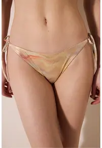 Slip brazilian cu prindere laterala - Auriu