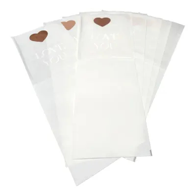 Pungi hârtie pentru flori Love you - alb (set 10 buc) - Default Title