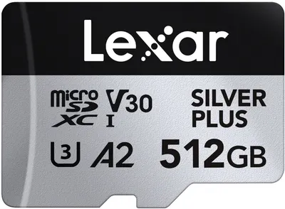 Card de memorie Lexar - High-Performance SILVER PLUS, 512GB, microSDXC, UHS-I