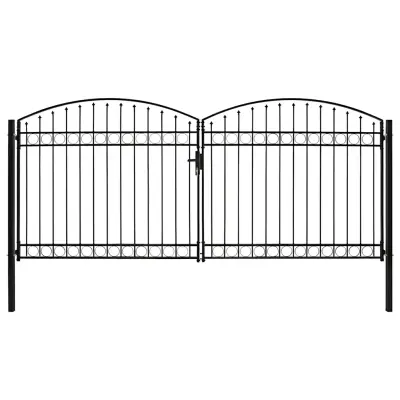 vidaXL Poartă de gard ASSEN Ușă dublă cu blat arcuit din oțel 400x200 cm