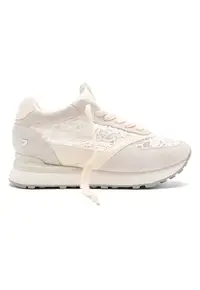 Pantofi sport din piele intoarsa cu garnituri din dantela Milladore - Alb