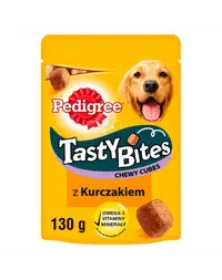 PEDIGREE Tasty Bites Chewy Cubes Recompense cu pui, pentru caini 130 g