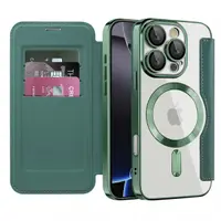 Husa MagSafe pentru Apple iPhone 16 Pro Max, Techsuit, SmartMag Book, Verde
