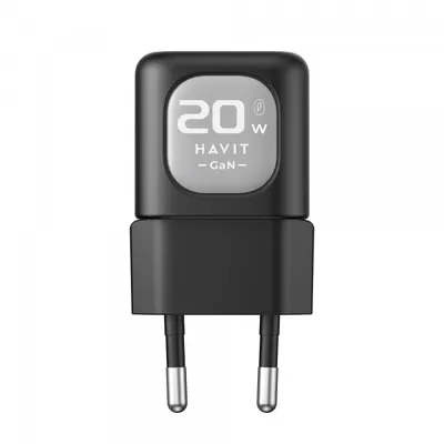 Incarcator Retea HAVIT UC220, 20W, 3A, 1 x USB-A - 1 x USB-C, Negru Gri
