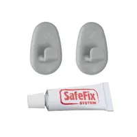 Set 2 cârlige și adeziv Metaltex Grey