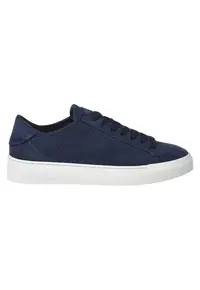 Pantofi sport de piele nabuc cu aspect impletit - Albastru