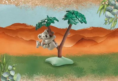 Set 2 figurine cu accesorii - Wiltopia - Koala cu pui in copac