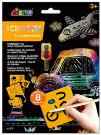 Șabloane Scratch Avenir - Transport, 8 șabloane, 2 foi