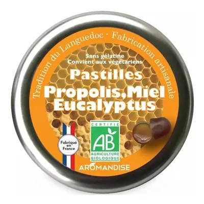 Bomboane artizanale cu propolis, miere si eucalipt bio 45g Aromandise