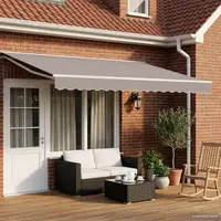 vidaXL Cadru de copertină electrică cu LED-uri Alb 4,5 × 3 m Aluminiu