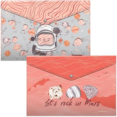 Set de foldere cu un buton Erich Krause - Martian Girl, A4, 4 buc.