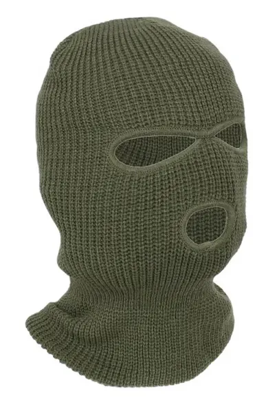 Cagula amestec lana si acril - 3 orificii - verde - universal