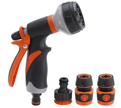 UB Set pistol irigat gradina 8 moduri VERDE + mufa rapida 1/2+3/4+ 1 conector MX1003
