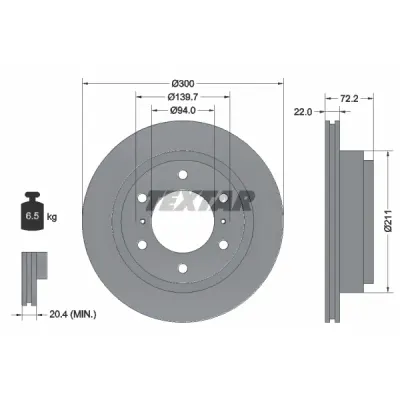 Disc frana TEXTAR 92135103