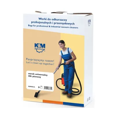Sac Aspirator Universal 20 l, Hartie, 5 x Saci, K&M