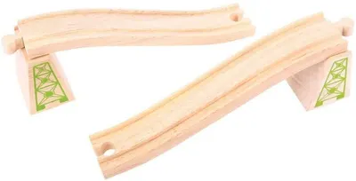 Set din lemn Bigjigs - Sine de urcare si coborare, 2 bucati