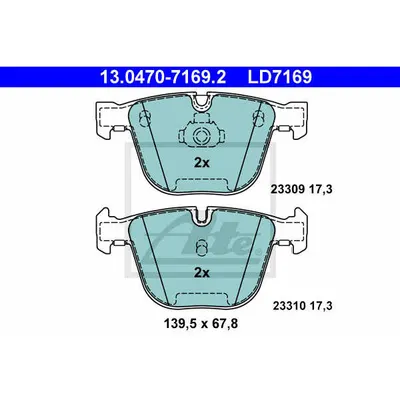 Set placute frana, frana disc ATE 13.0470-7169.2