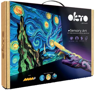 Set creativ cu plastilină Okto - Creați imagine 3D, Noapte înstelată