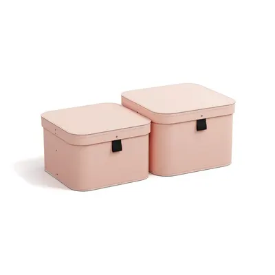 Cutii de depozitare roz 2 buc. din carton cu capac 28,5x28,5x19,5 cm Ludvig Paper Laminate – Bigso